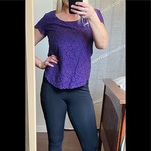 Talula purple and navy lace top